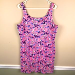 Tommy Bahama Women’s Bamboo Leaf Print Tank Mini Dress-XL